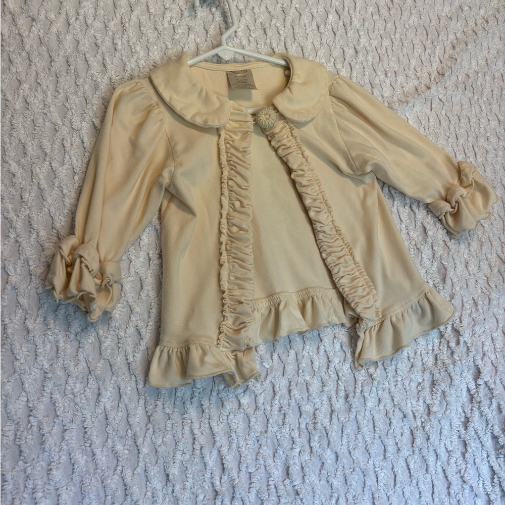 Persnickety Cream Ruffled Girls Size 7 Jacket